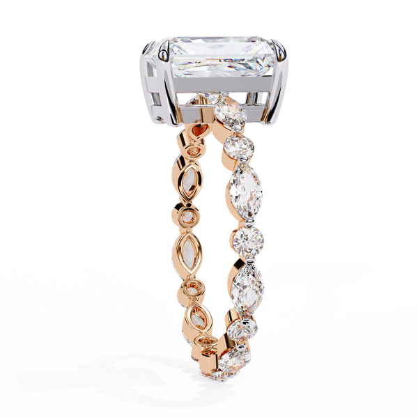 Radiant Cut Solitaire Ring with Accents