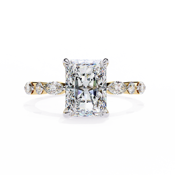 Radiant Cut Solitaire Ring with Accents