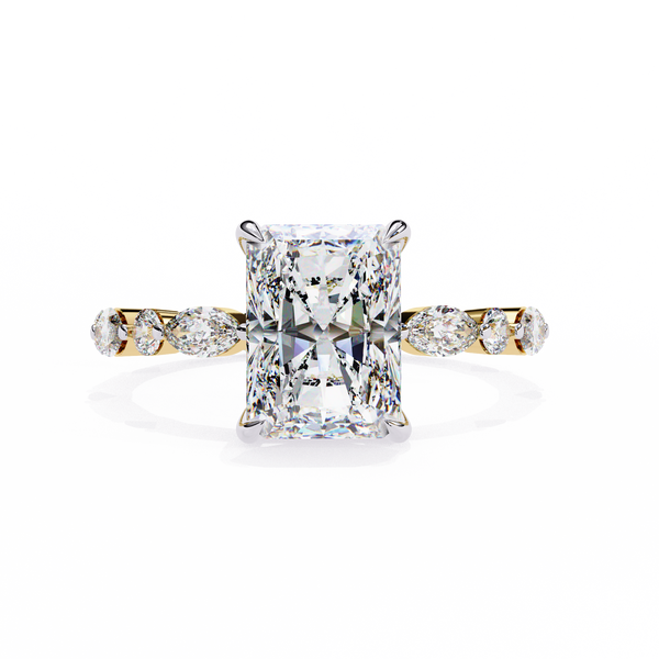 Radiant Cut Solitaire Ring with Accents