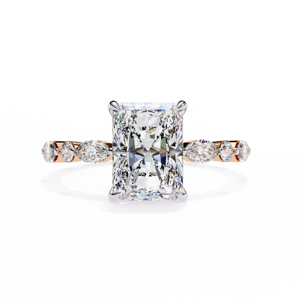 Radiant Cut Solitaire Ring with Accents