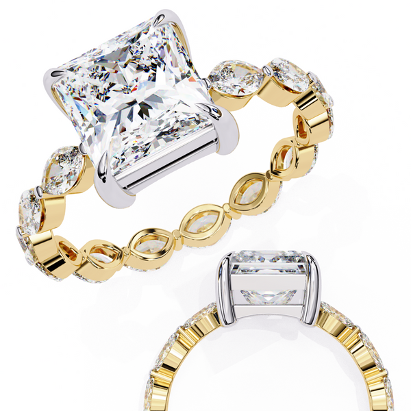 Luxury Princess Cut Diamond Wedding Ring