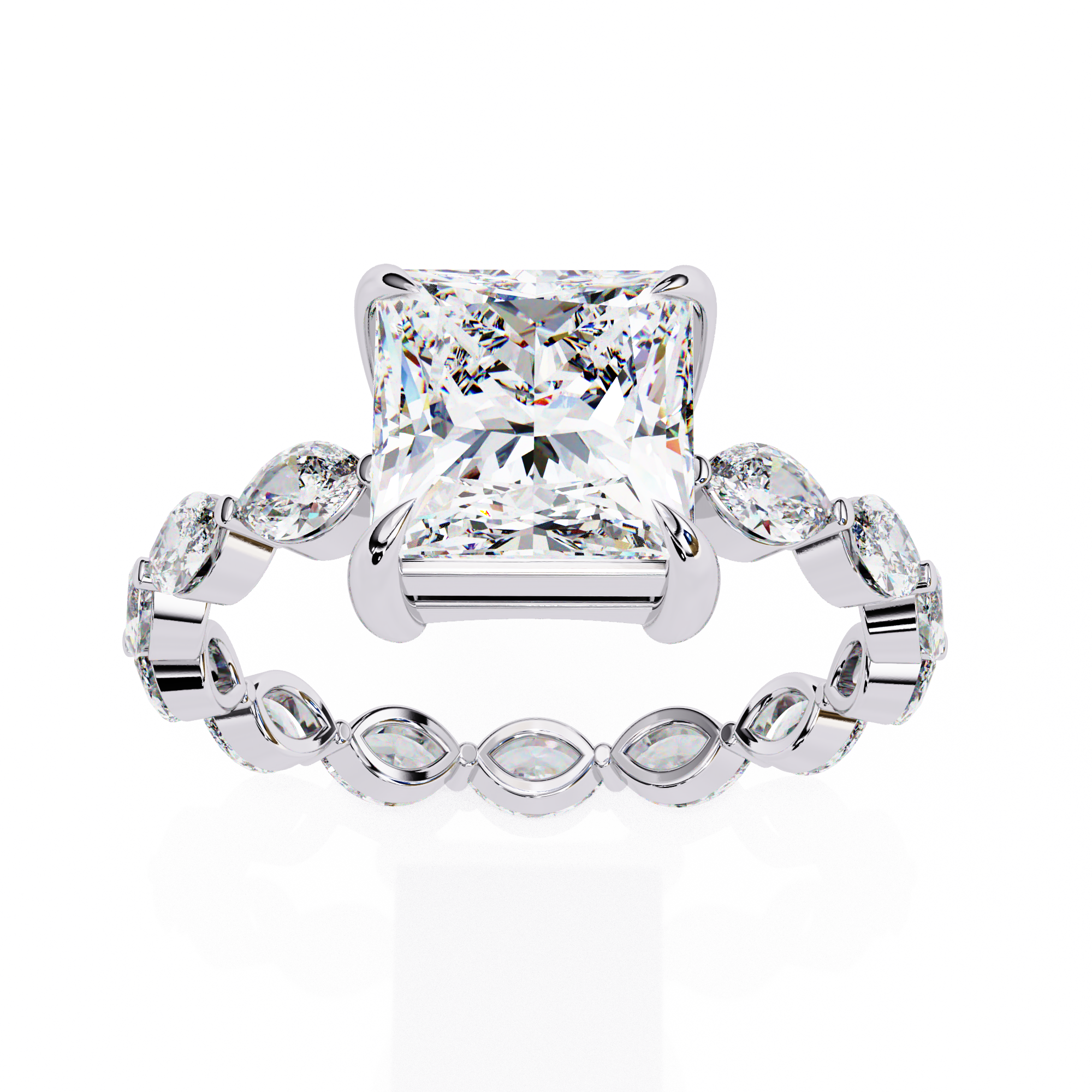 Luxury Princess Cut Diamond Wedding Ring