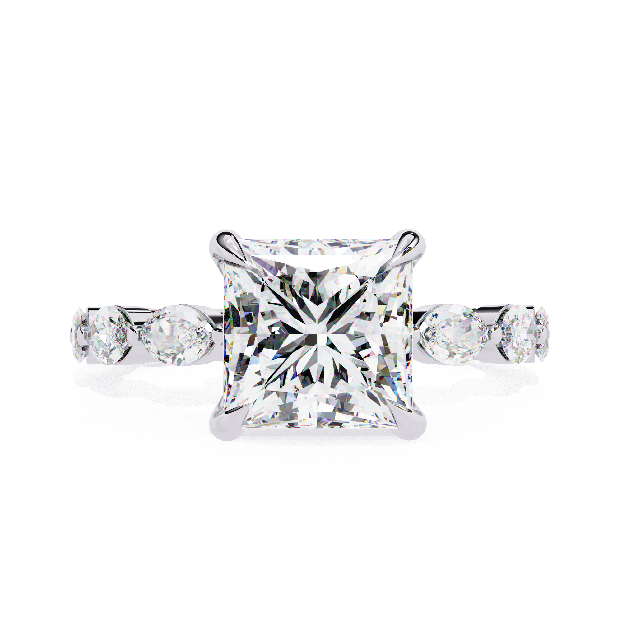 Luxury Princess Cut Diamond Wedding Ring