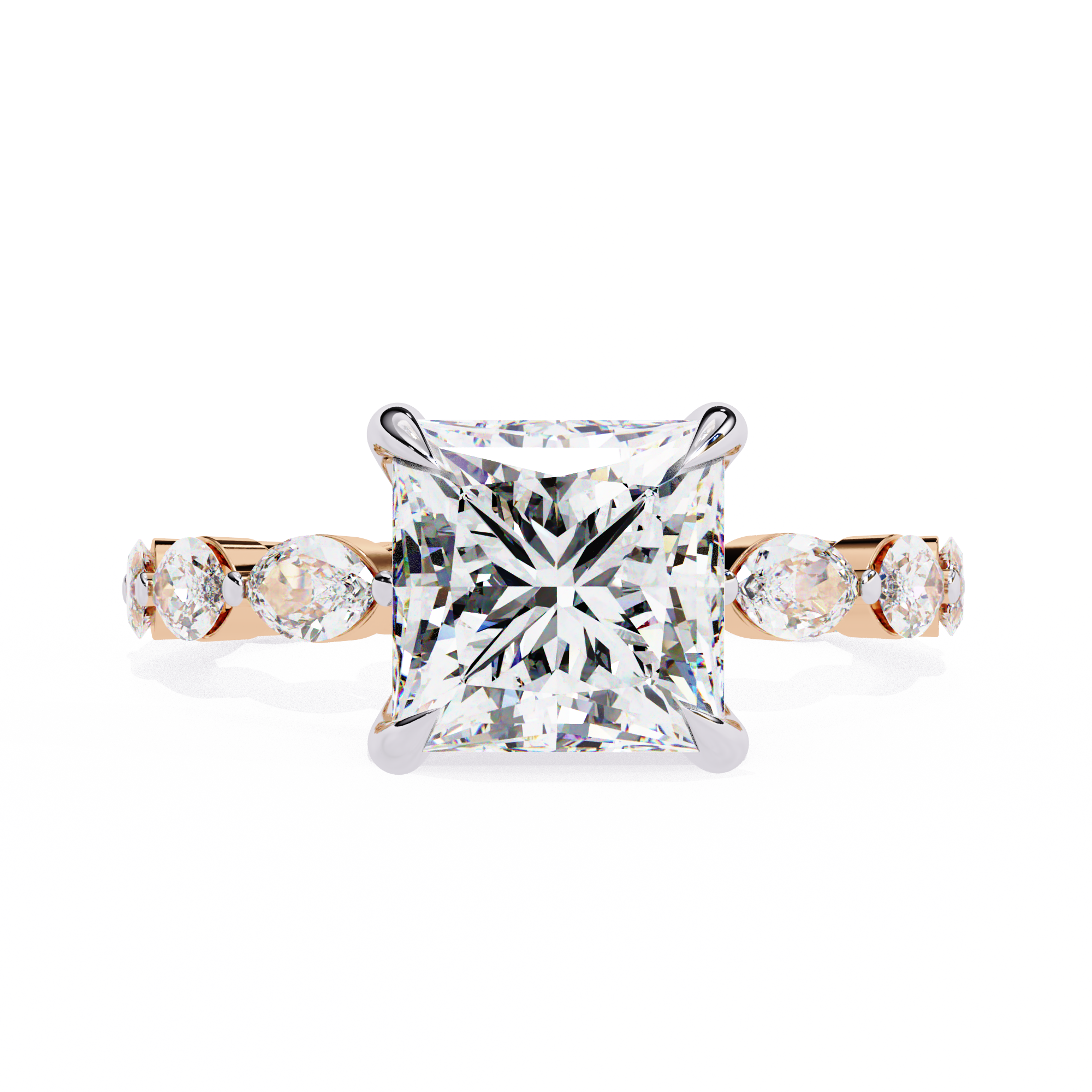 Luxury Princess Cut Diamond Wedding Ring