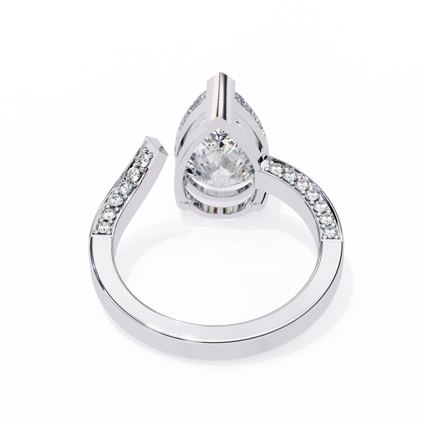 Split Shank pear shaped diamond ring