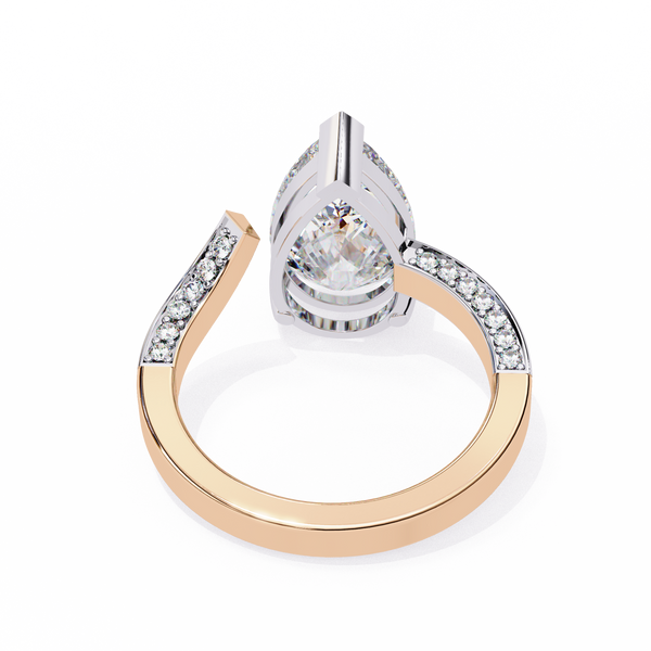 Split Shank pear shaped diamond ring