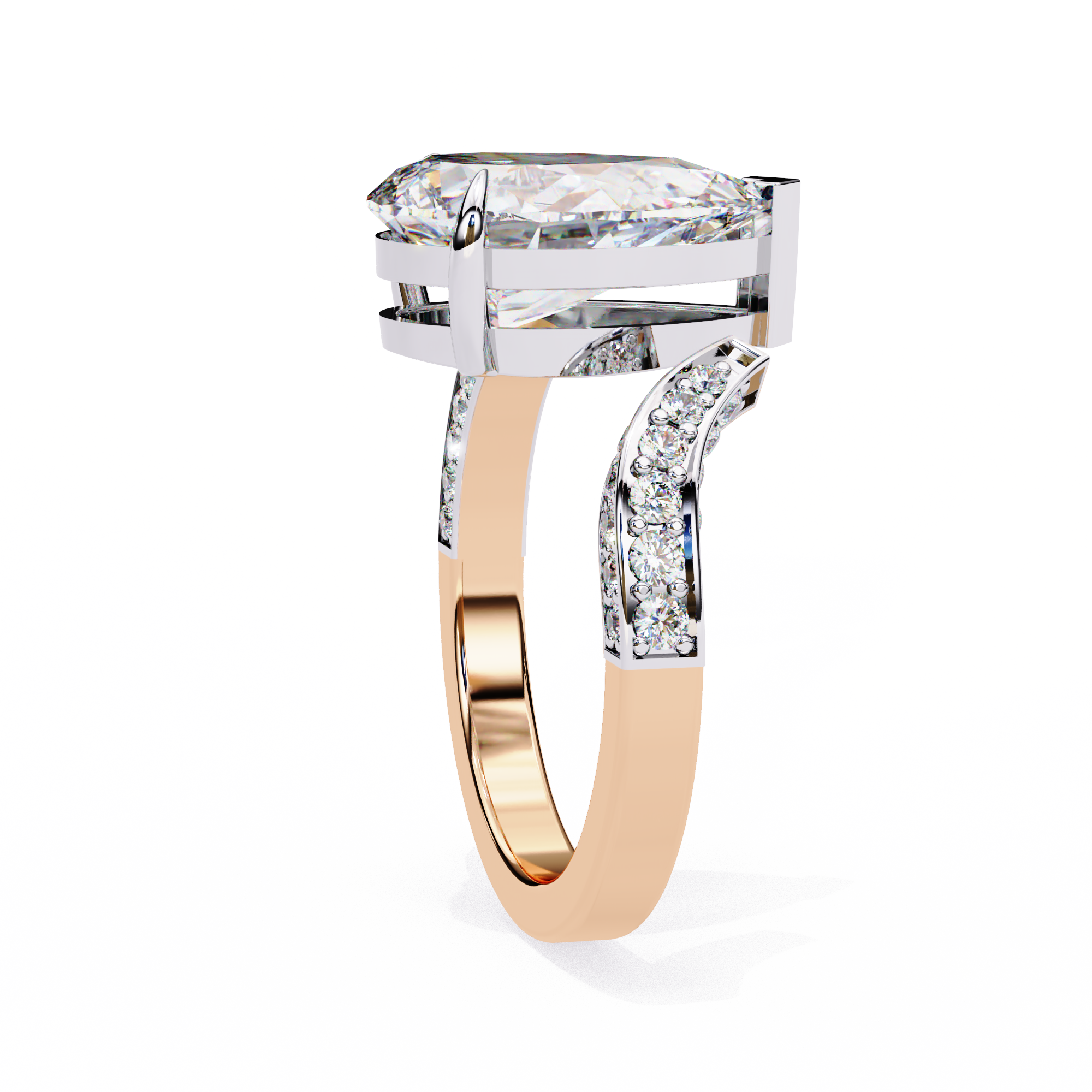 Split Shank pear shaped diamond ring