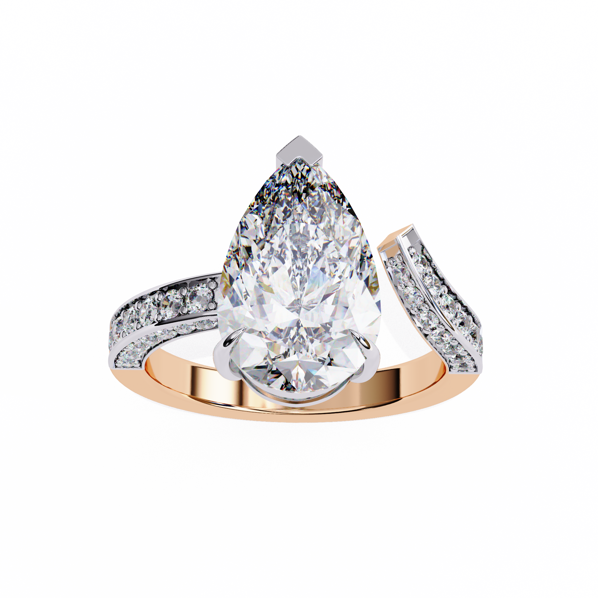 Split Shank pear shaped diamond ring