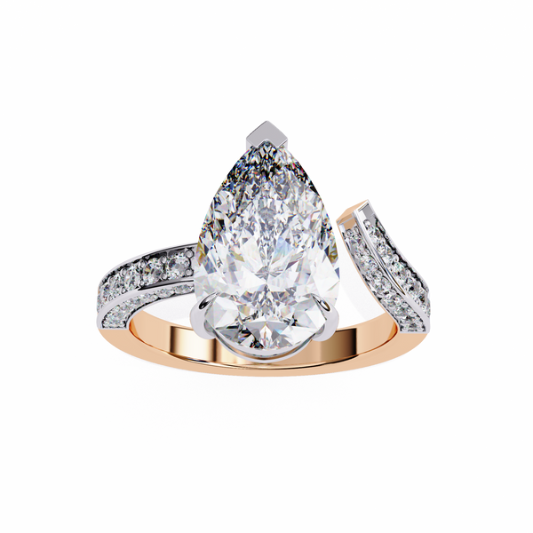 Split Shank pear shaped diamond ring