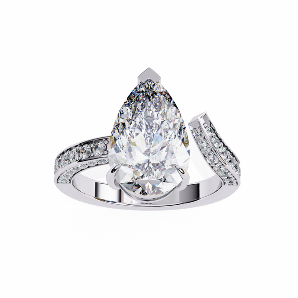 Split Shank pear shaped diamond ring