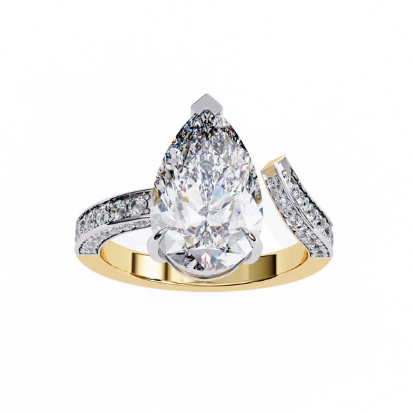 Split Shank pear shaped diamond ring
