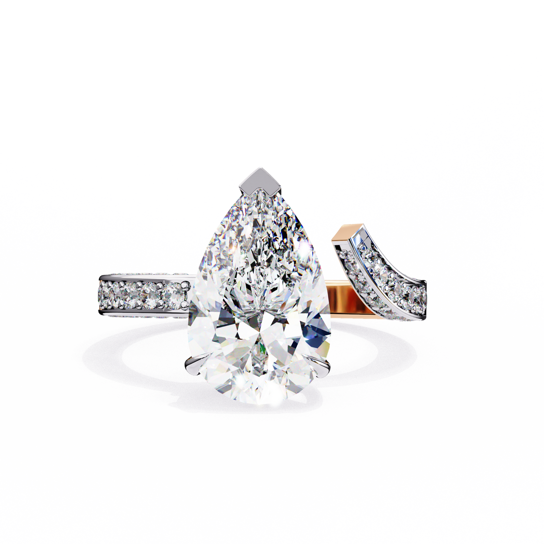 Split Shank pear shaped diamond ring