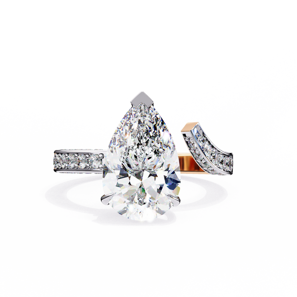 Split Shank pear shaped diamond ring