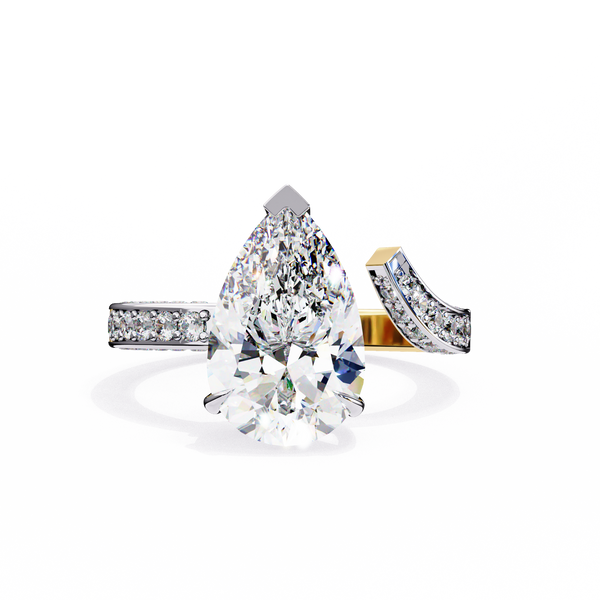 Split Shank pear shaped diamond ring
