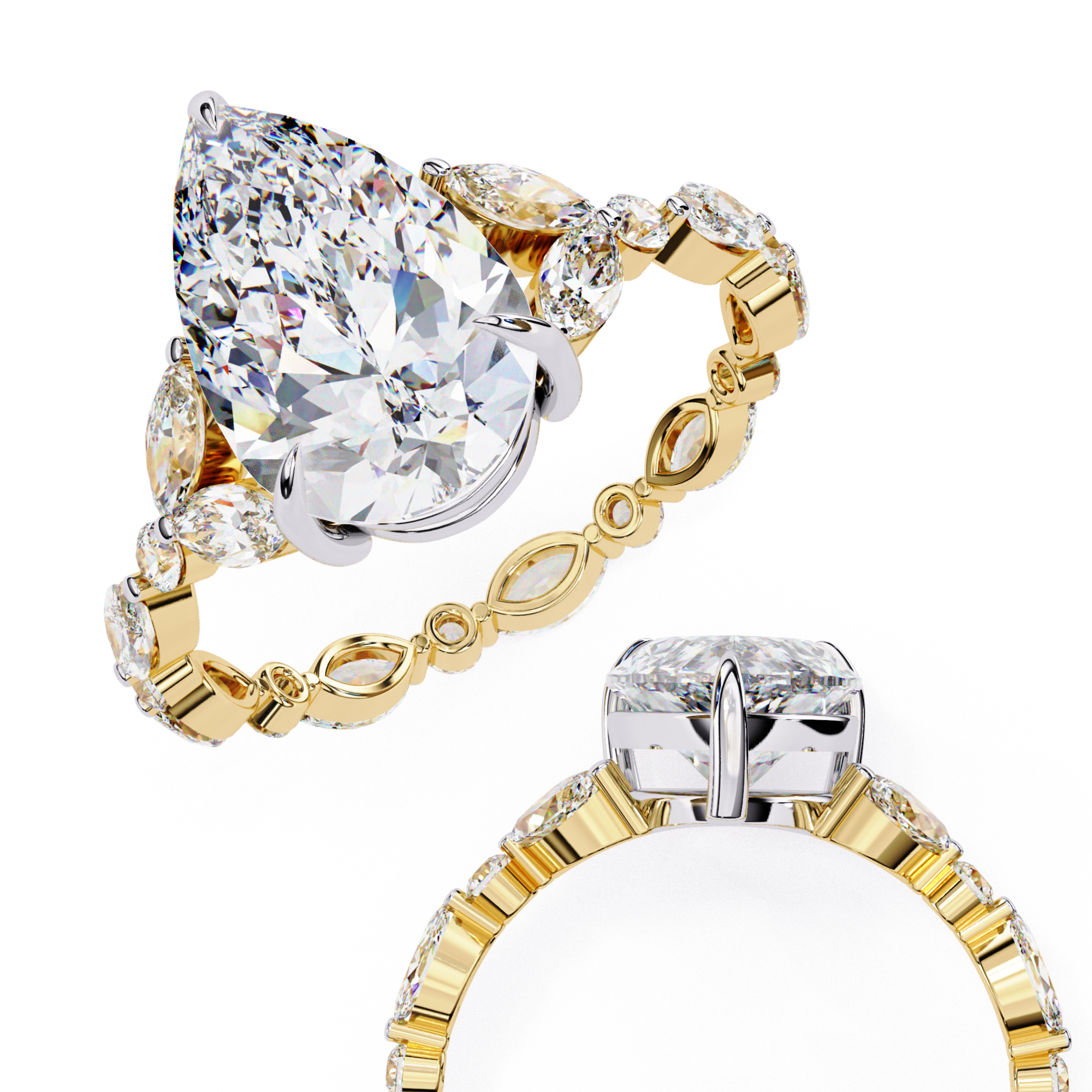 Tacori Designer Pear Diamond Ring