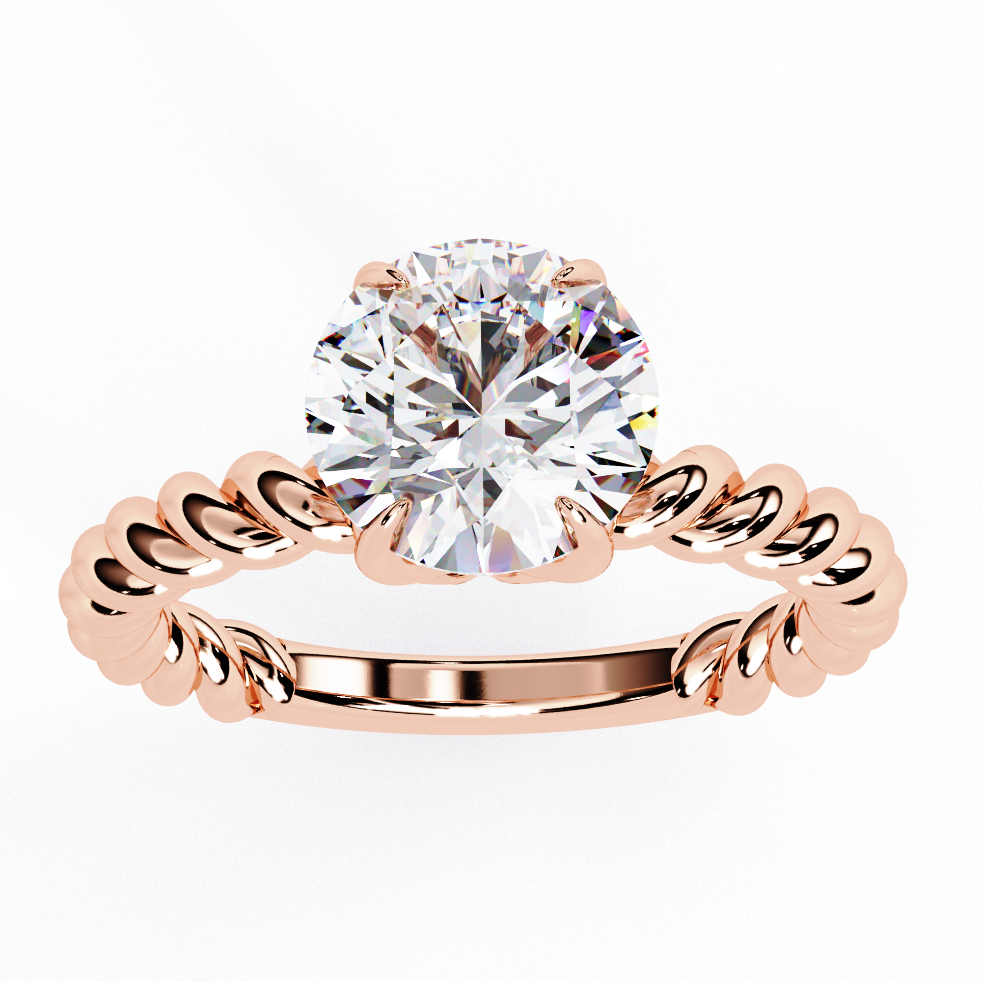Unique Twisted Rope Solitaire Ring