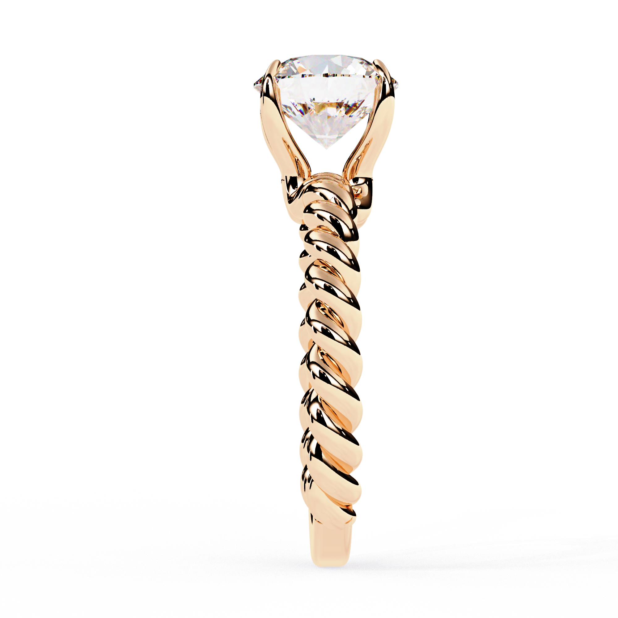 Unique Twisted Rope Solitaire Ring