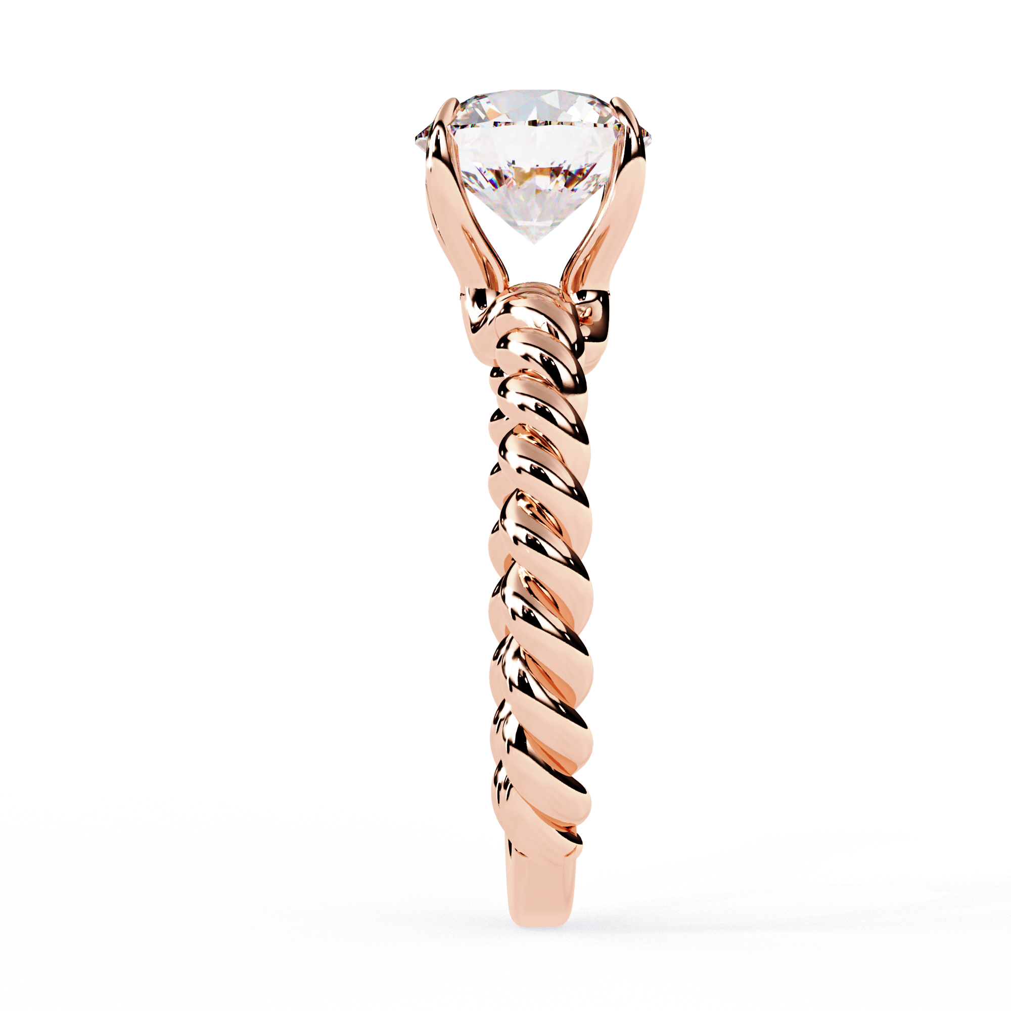 Unique Twisted Rope Solitaire Ring