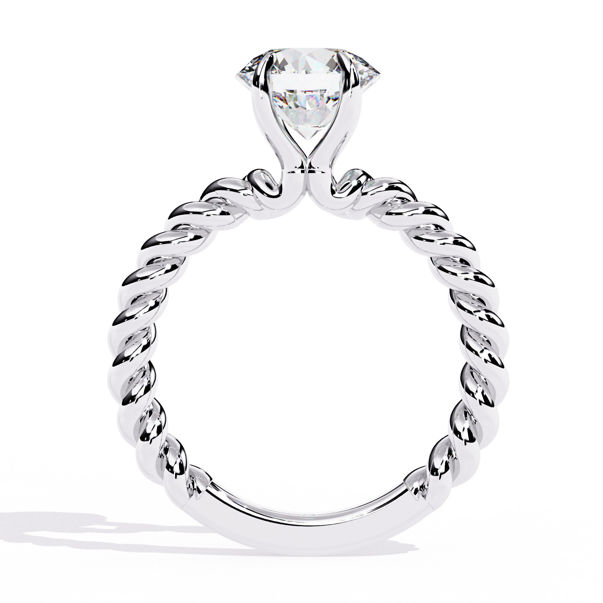 Unique Twisted Rope Solitaire Ring