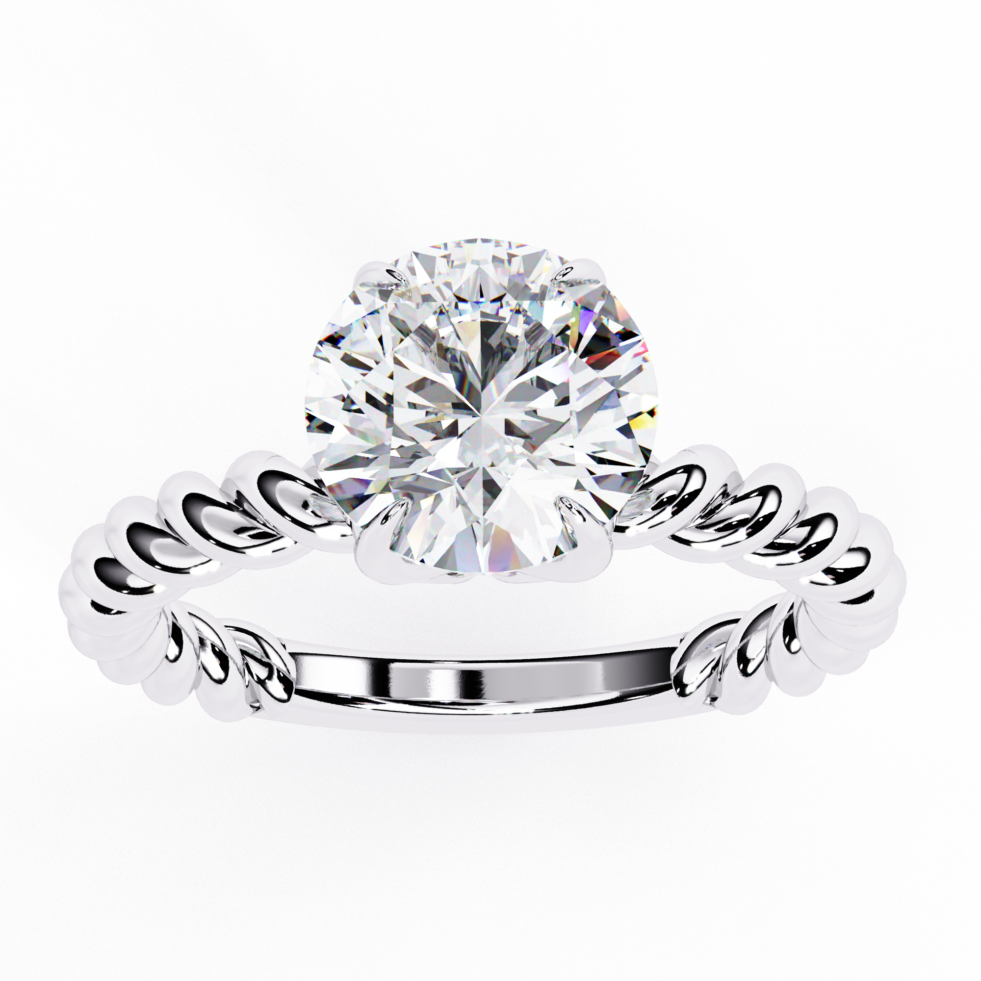 Unique Twisted Rope Solitaire Ring