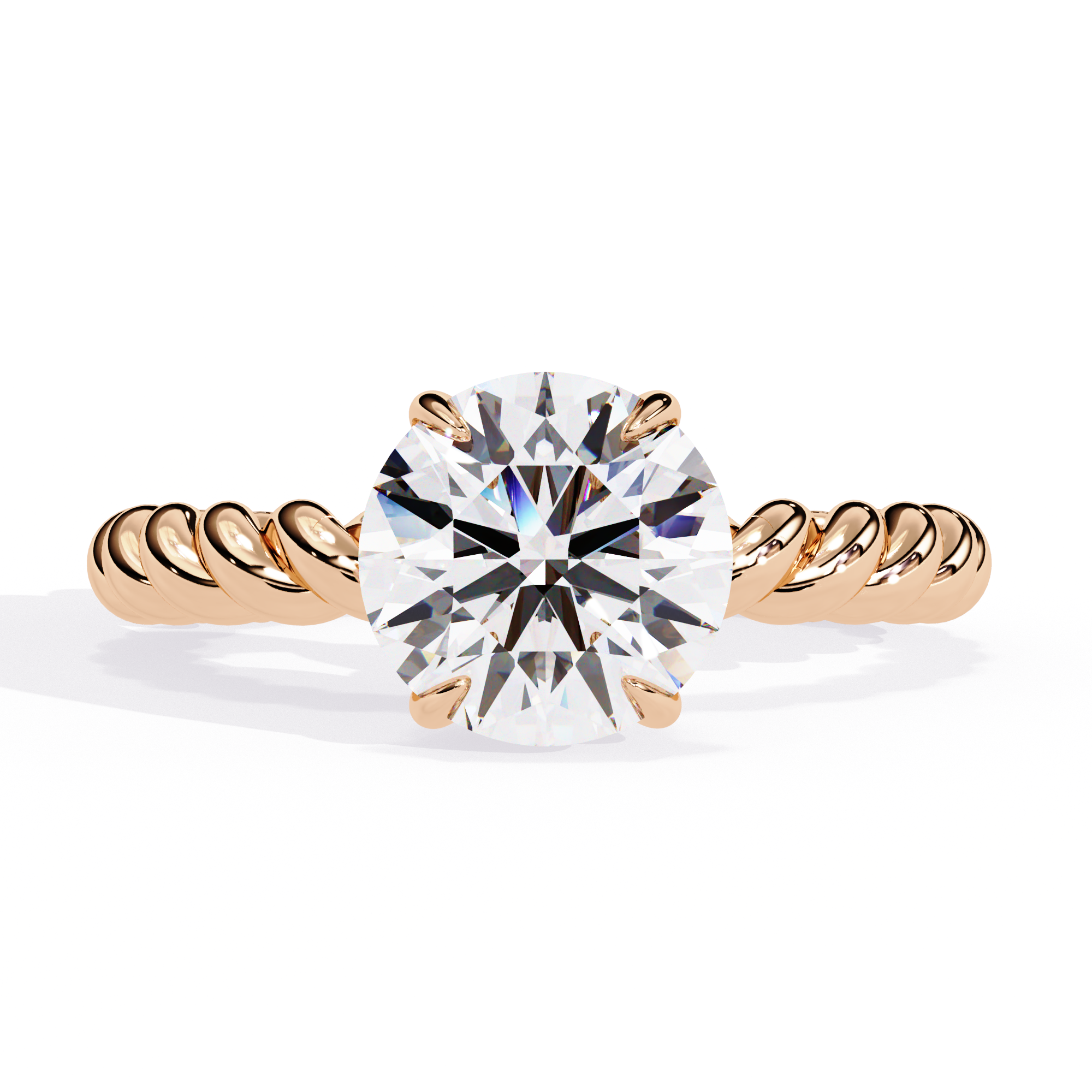 Unique Twisted Rope Solitaire Ring