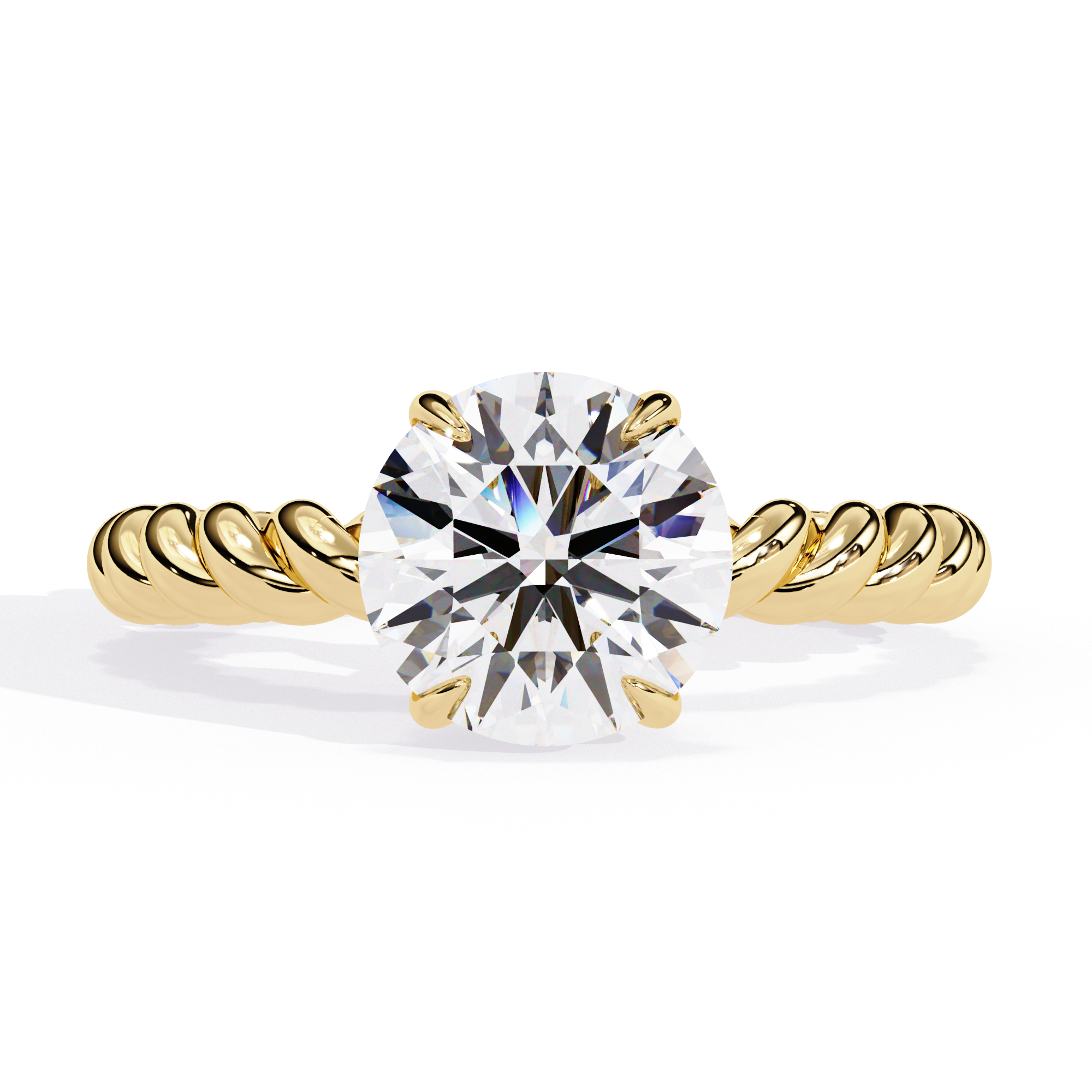 Unique Twisted Rope Solitaire Ring