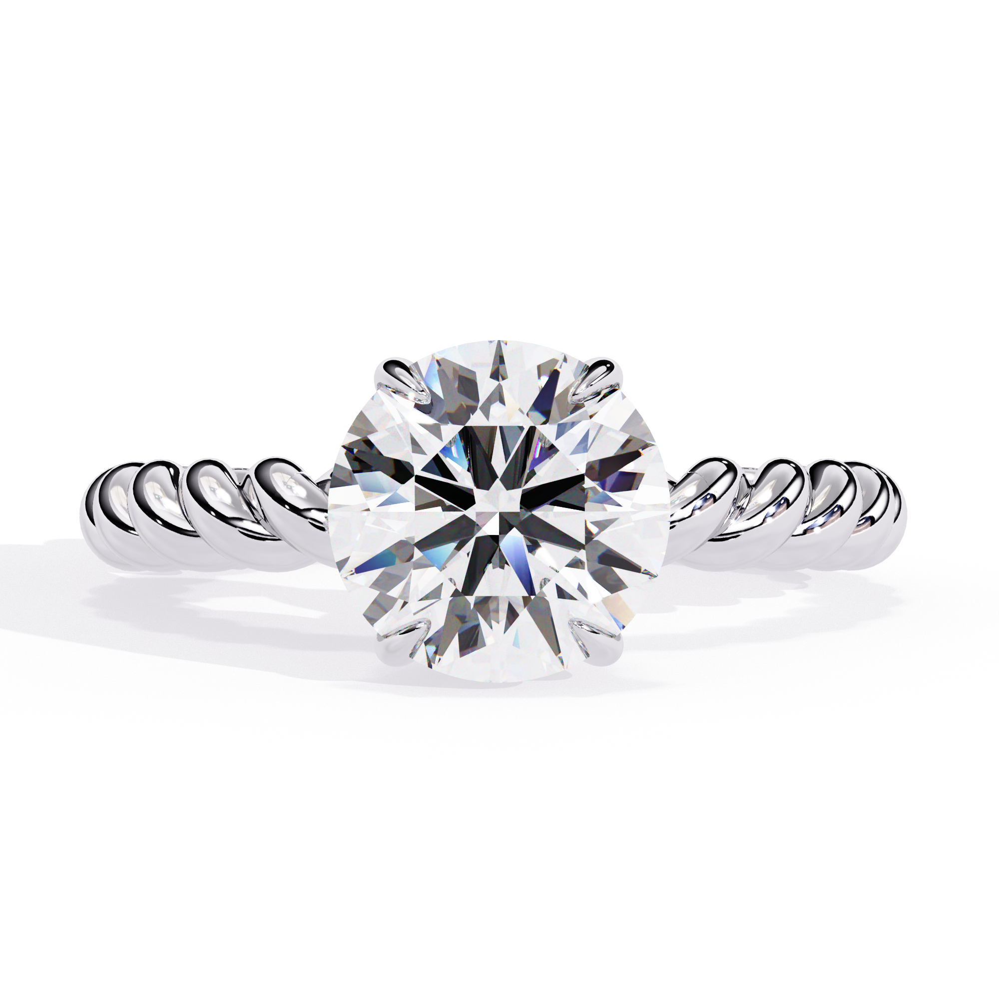 Unique Twisted Rope Solitaire Ring