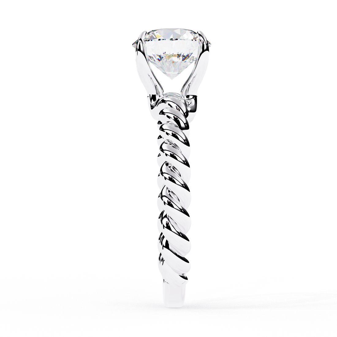 Unique Twisted Rope Solitaire Ring