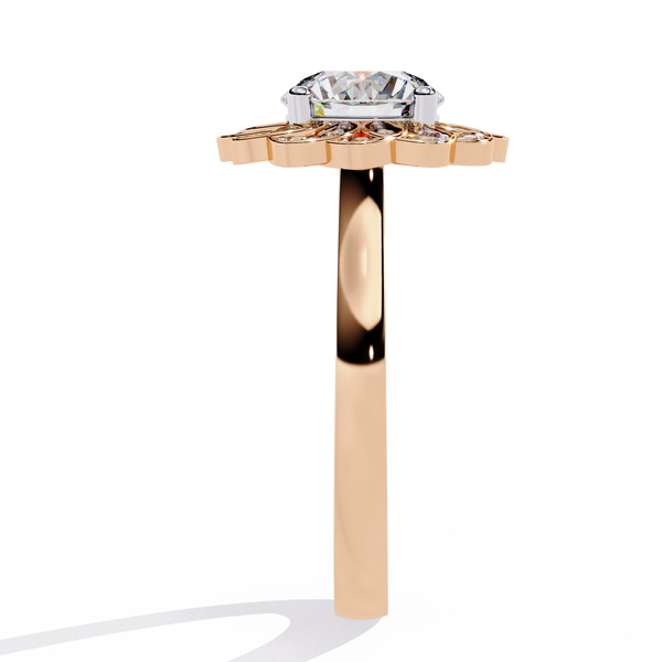 Sparkling Diamond Floral Halo Ring