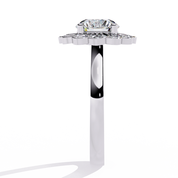 Sparkling Diamond Floral Halo Ring