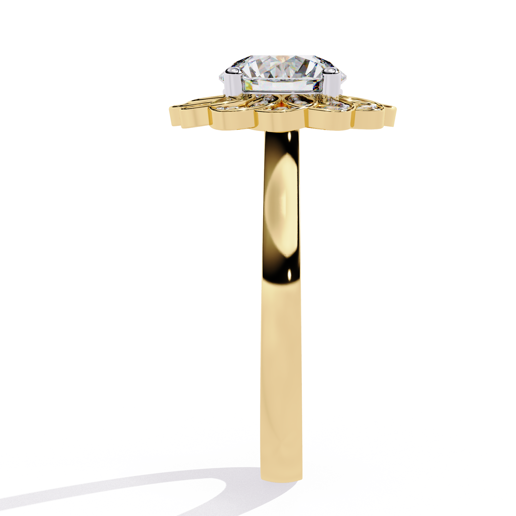 Sparkling Diamond Floral Halo Ring