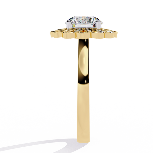 Sparkling Diamond Floral Halo Ring