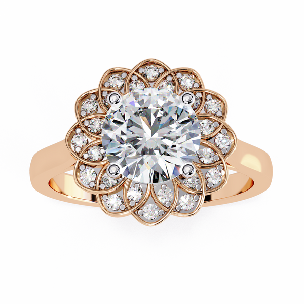 Sparkling Diamond Floral Halo Ring