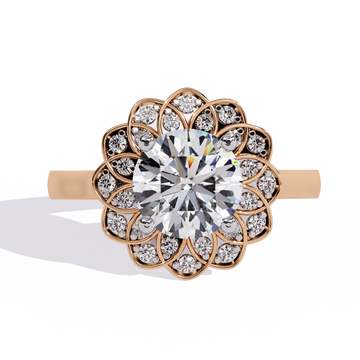 Sparkling Diamond Floral Halo Ring