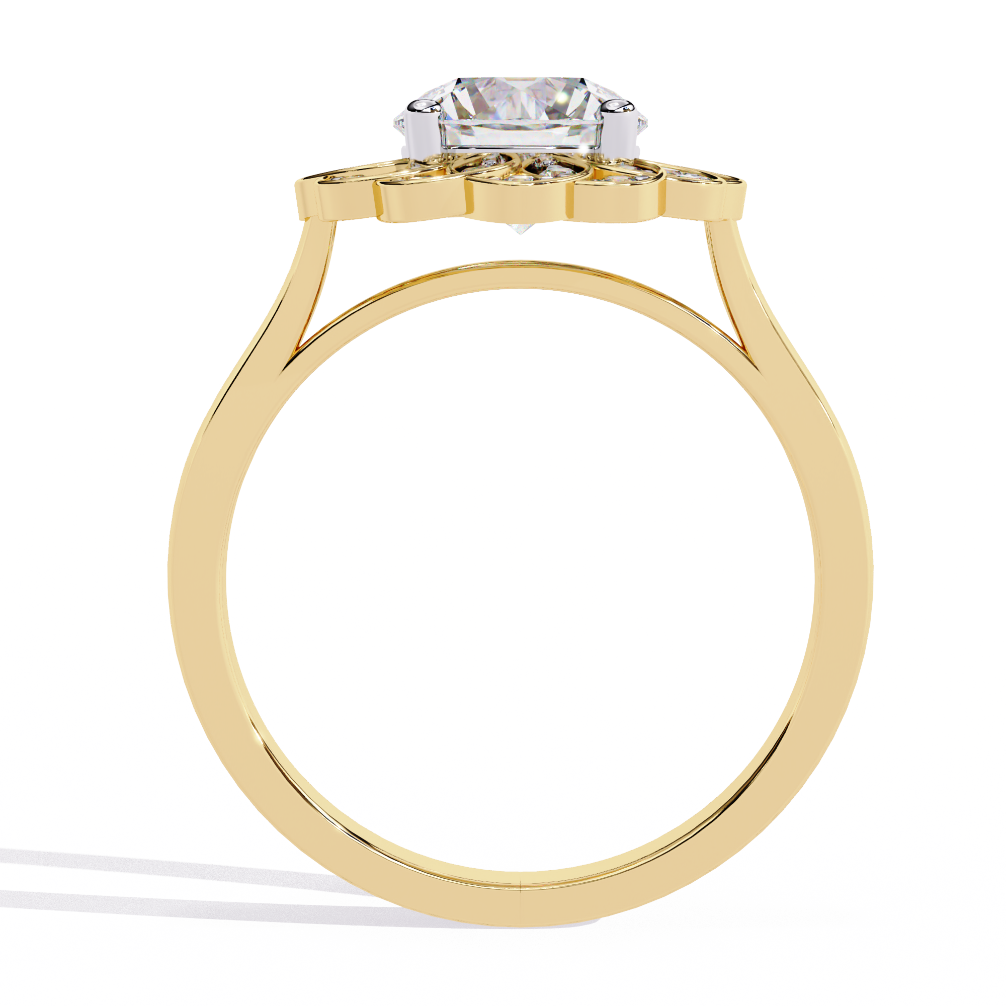 Sparkling Diamond Floral Halo Ring