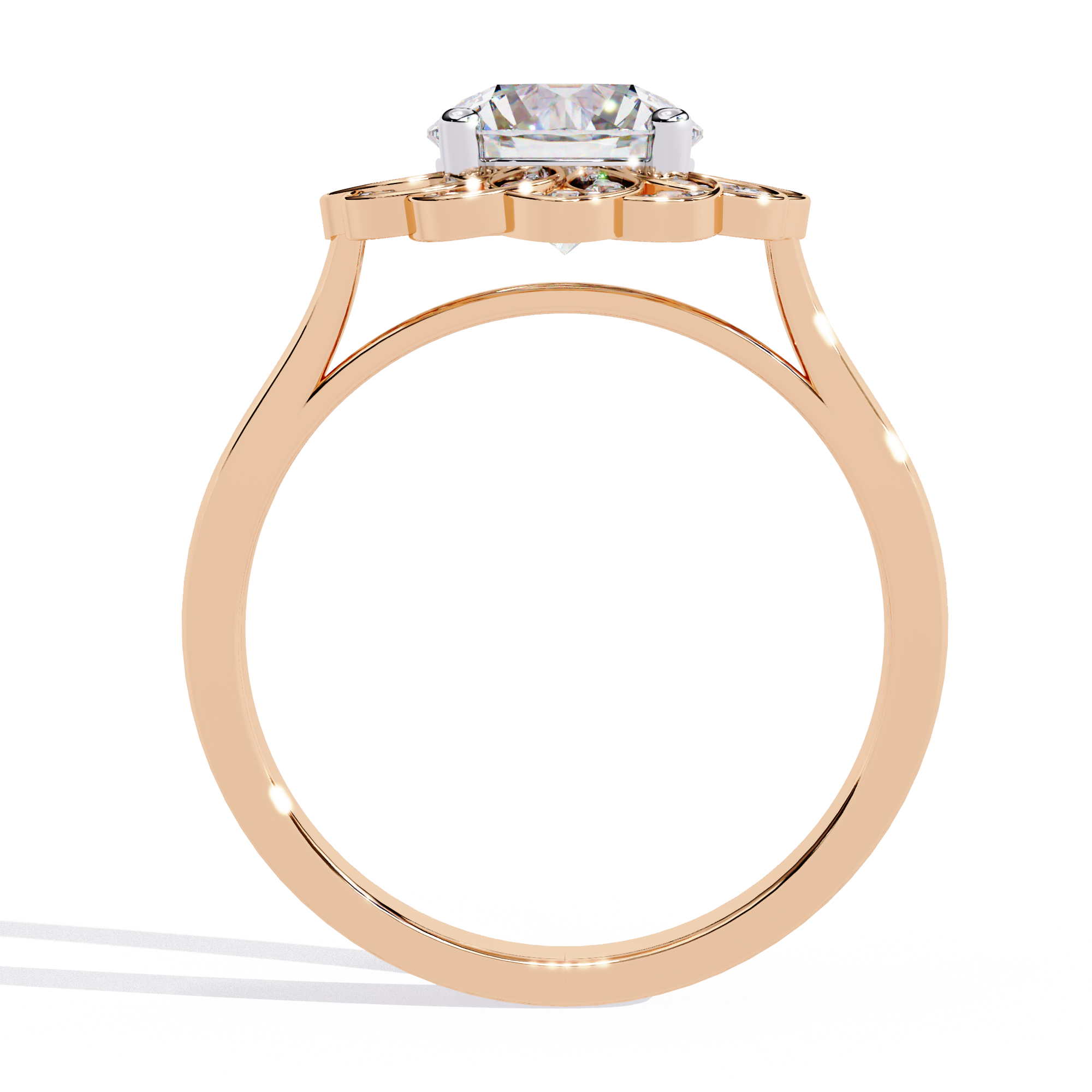 Sparkling Diamond Floral Halo Ring