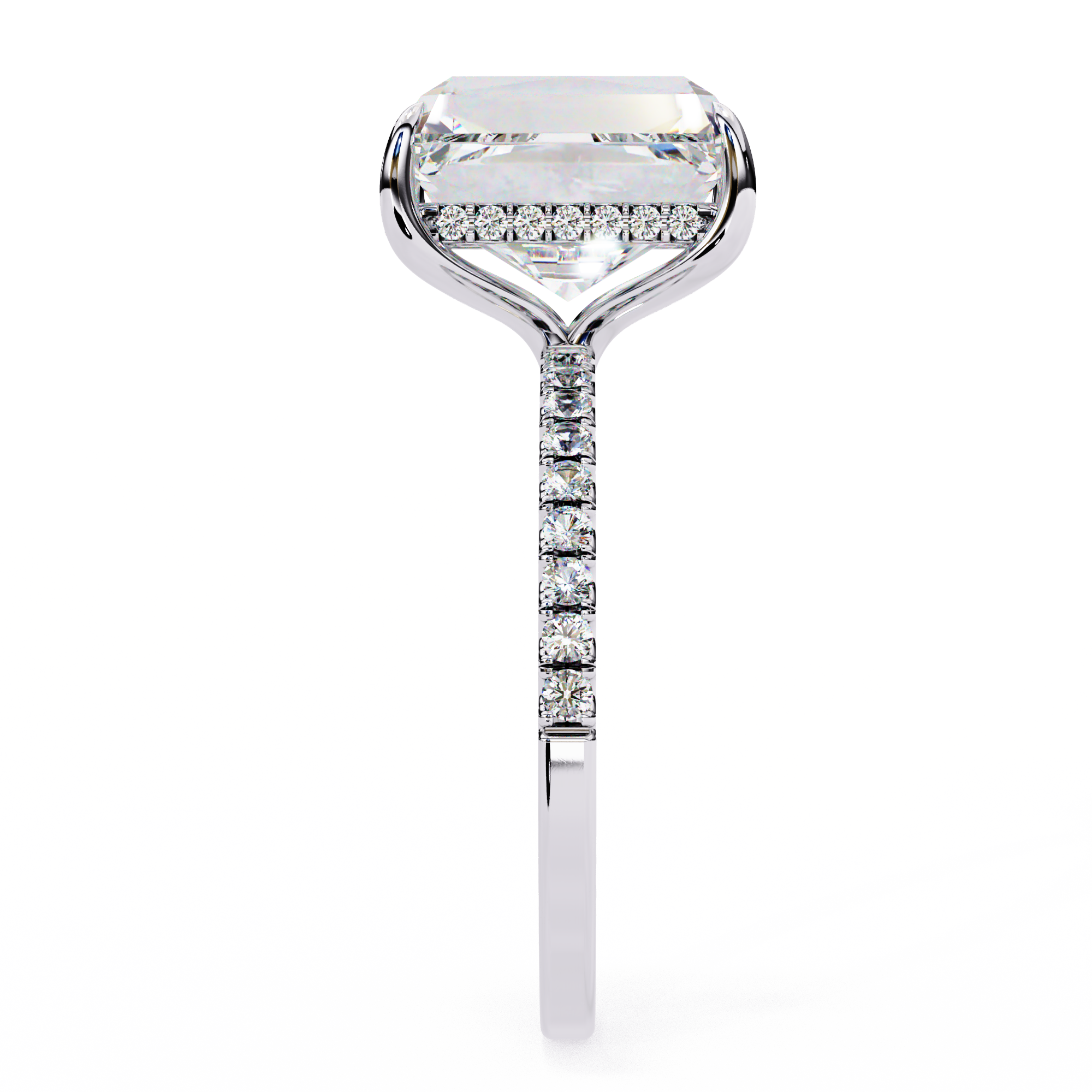 Sparkling Emerald Cut Engagement Ring