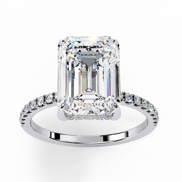 Sparkling Emerald Cut Engagement Ring