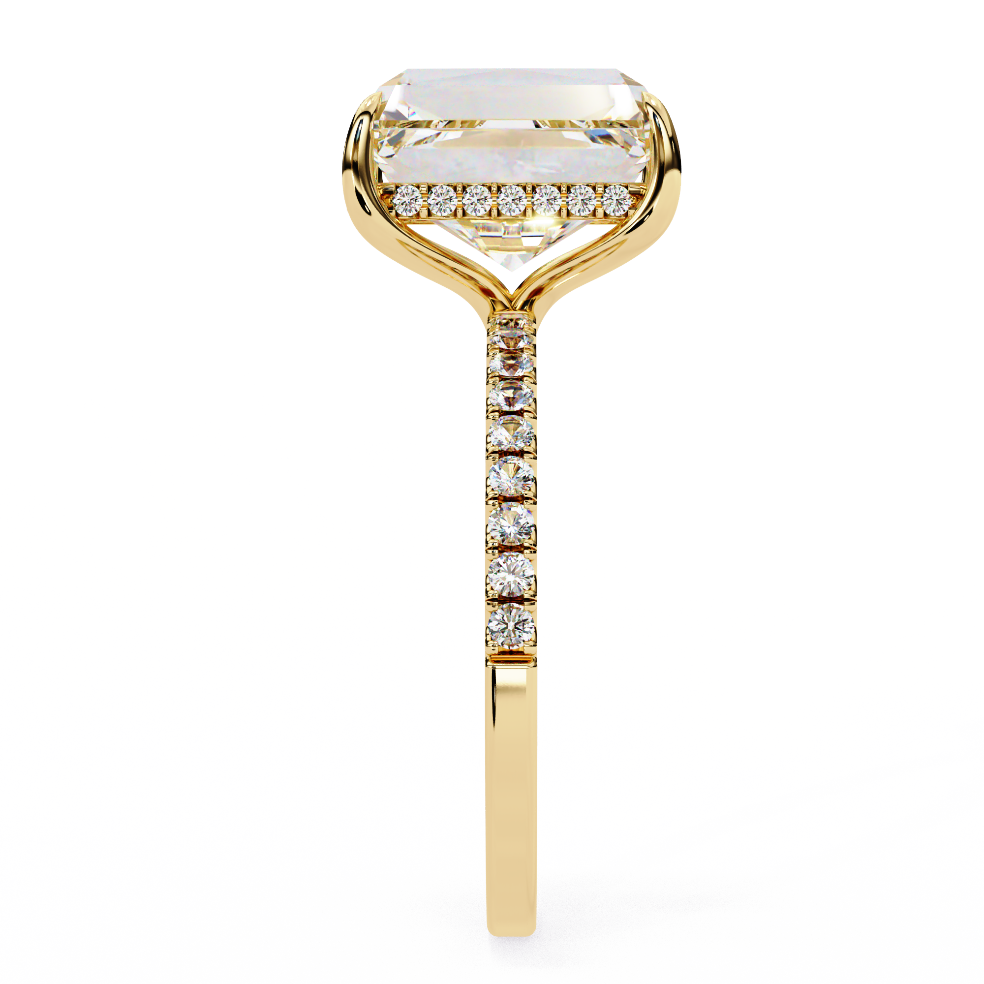 Sparkling Emerald Cut Engagement Ring