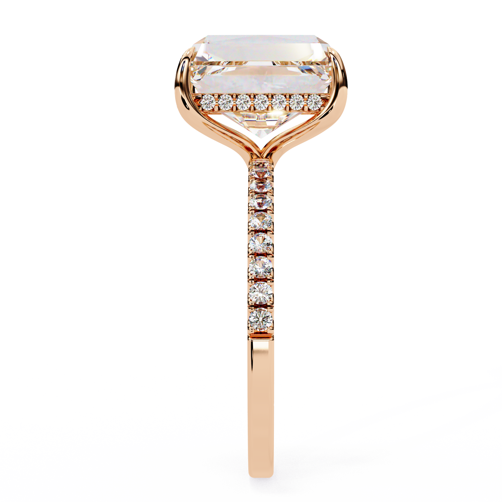 Sparkling Emerald Cut Engagement Ring