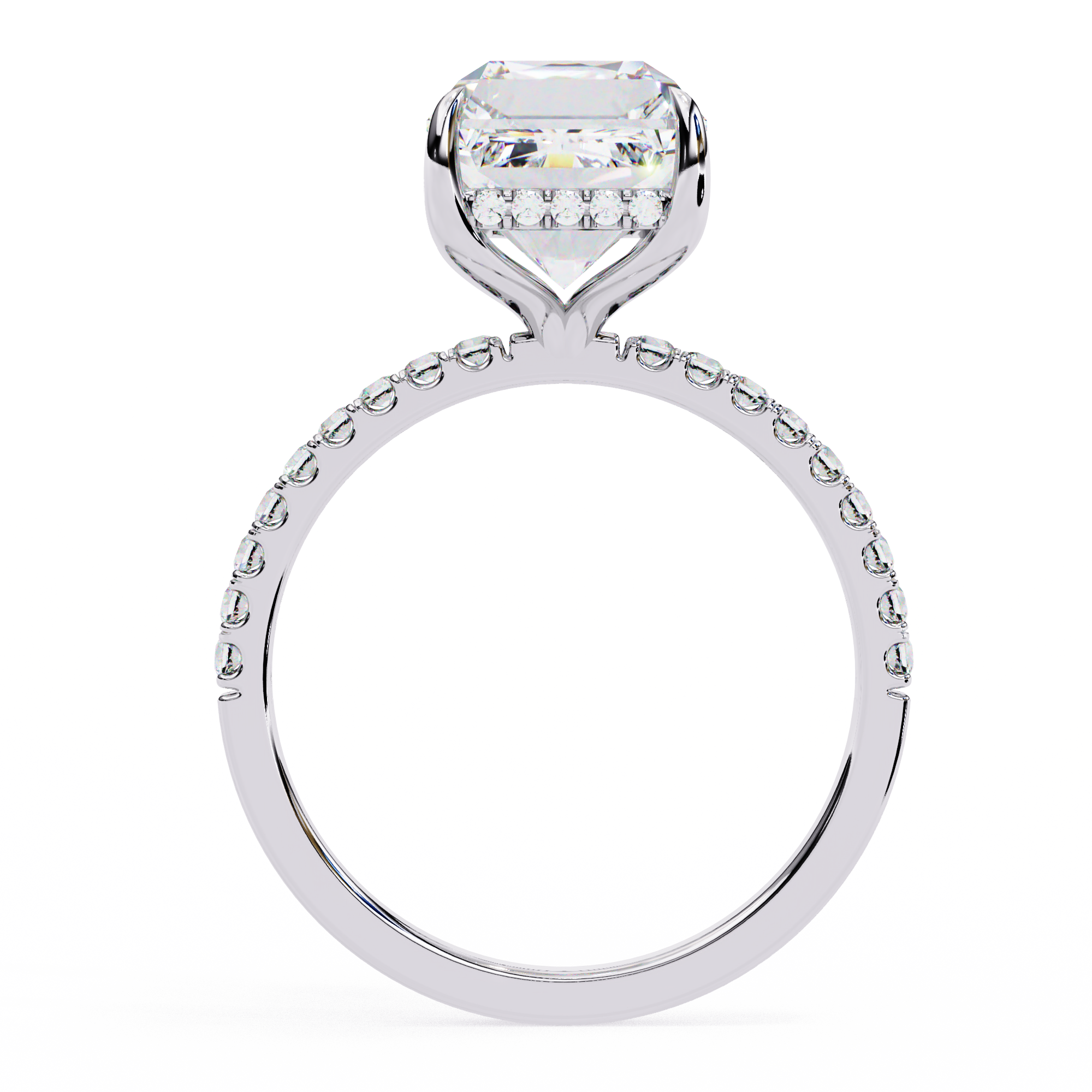 Sparkling Emerald Cut Engagement Ring