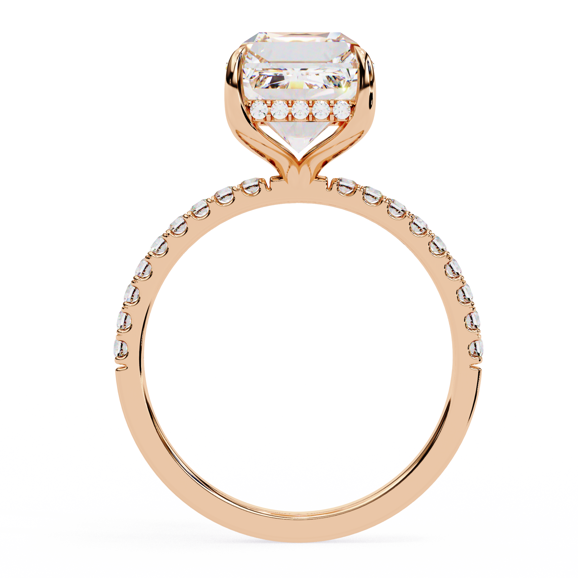Sparkling Emerald Cut Engagement Ring