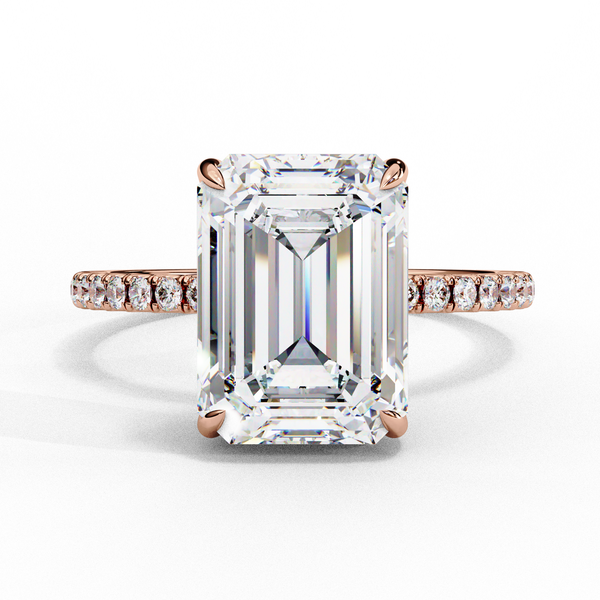 Sparkling Emerald Cut Engagement Ring