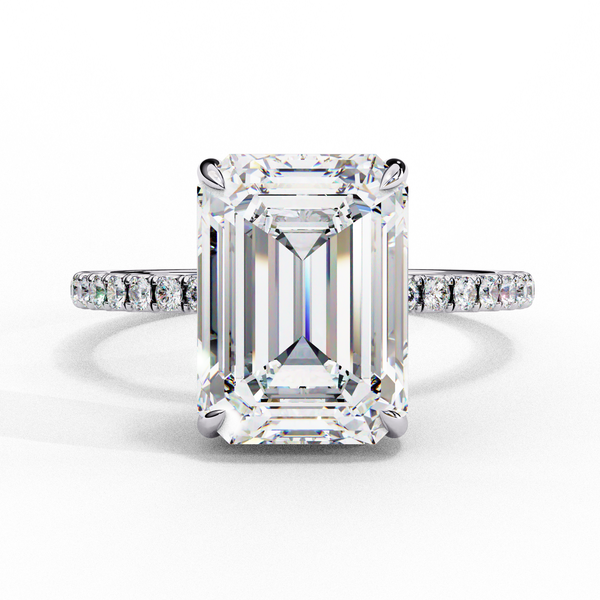 Sparkling Emerald Cut Engagement Ring