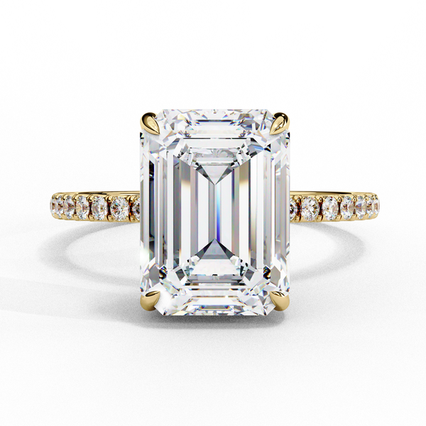 Sparkling Emerald Cut Engagement Ring