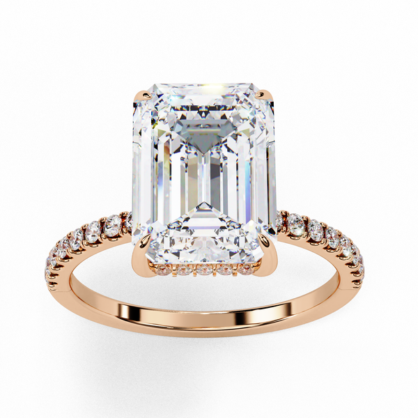 Sparkling Emerald Cut Engagement Ring