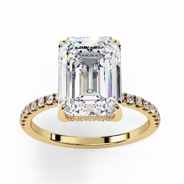 Sparkling Emerald Cut Engagement Ring