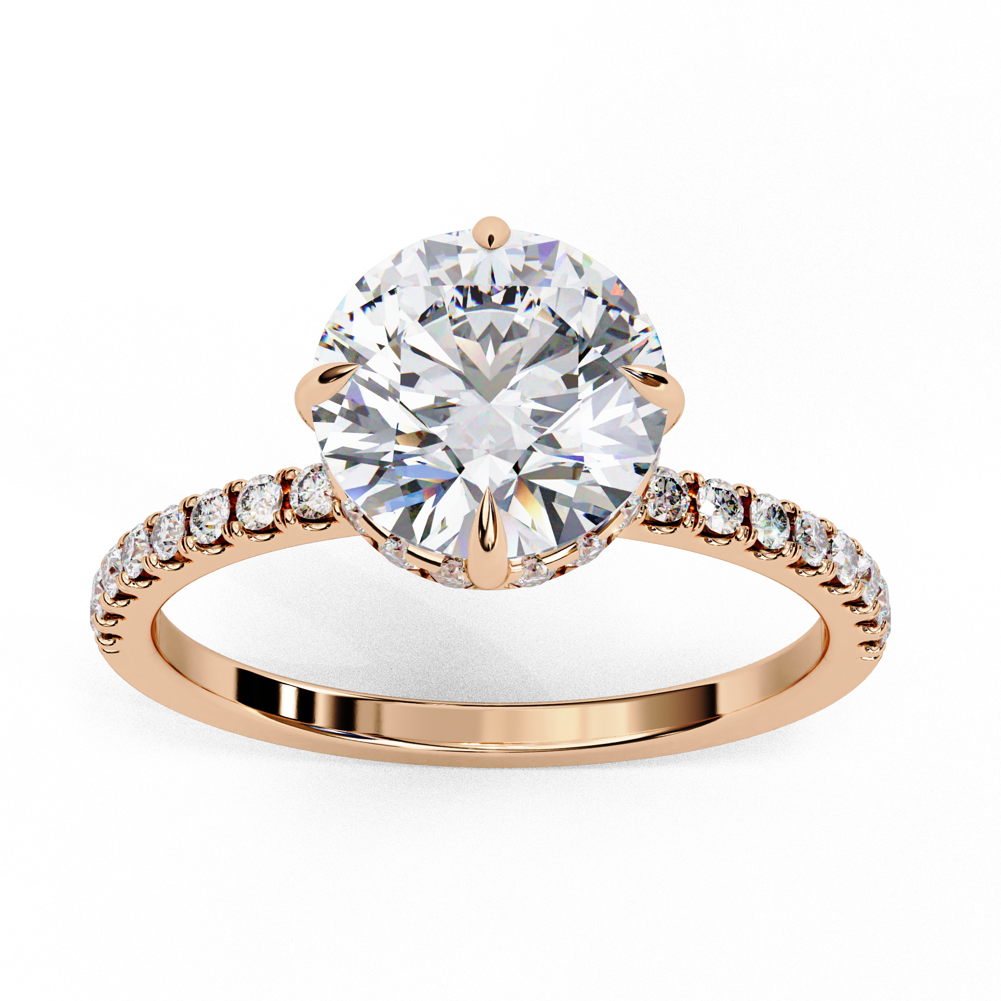 Sparkling Round Cut Engagement Ring