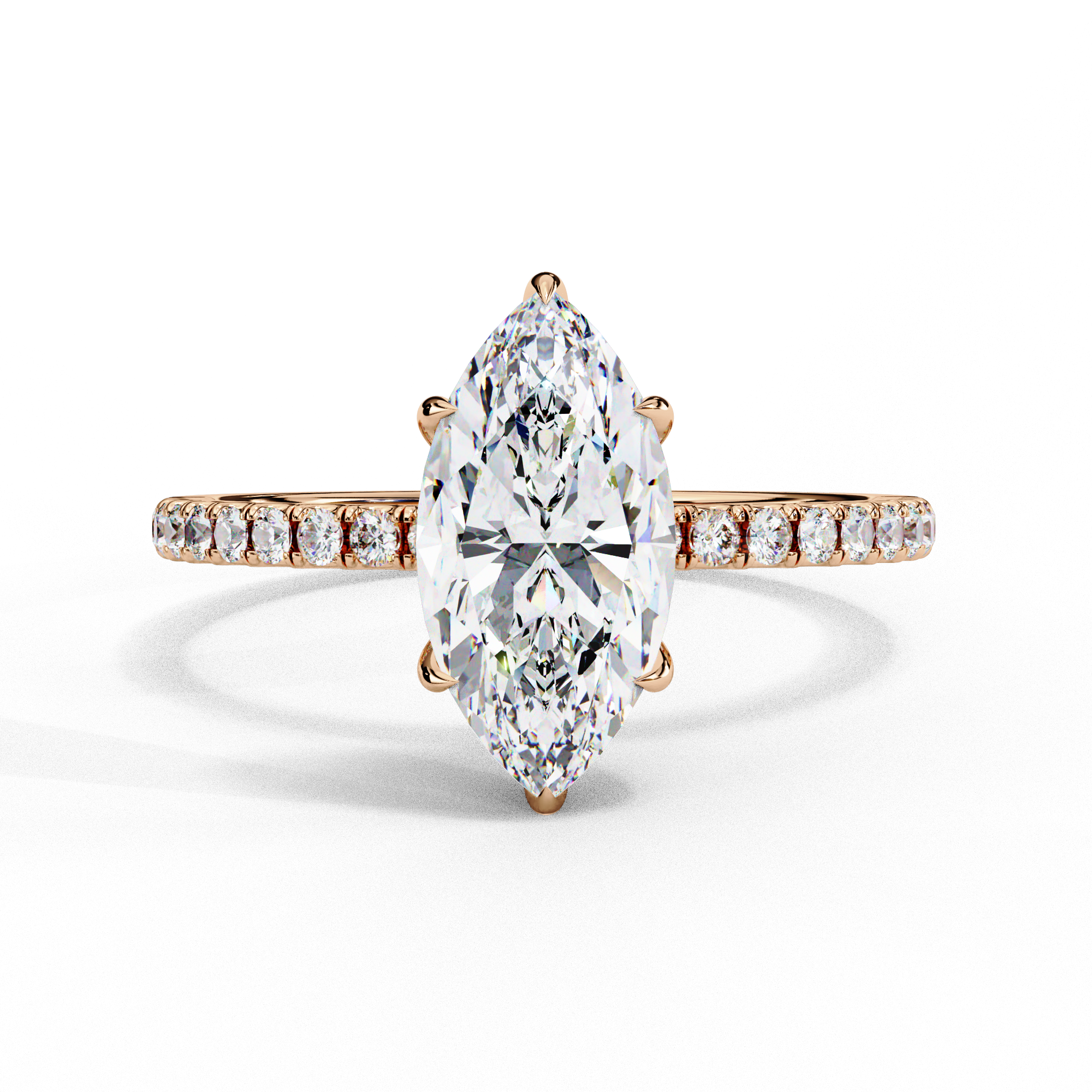 Sparkling Marquise Cut Engagement Ring