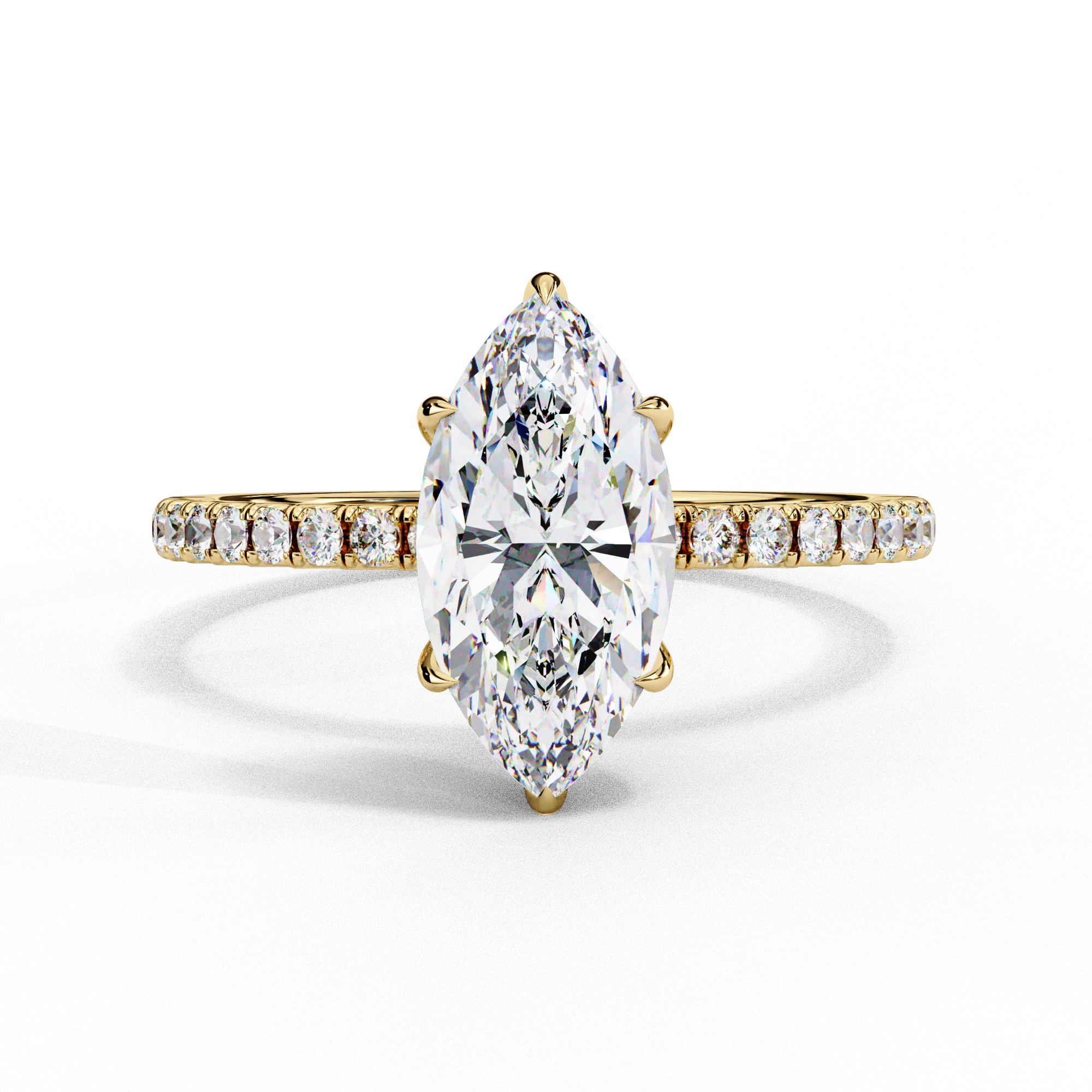 Sparkling Marquise Cut Engagement Ring